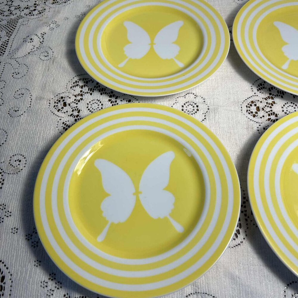 Fitz & Floyd yellow butterfly salad plates - set of 4 - Picture 5 of 10